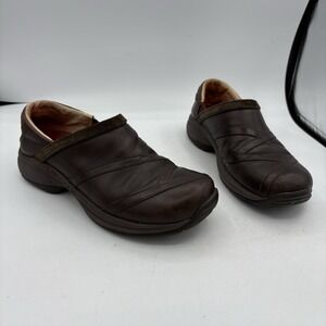 Merrell Shoes Womens Size 7.5 Jovilee Lattice Slip‎ On Leather Clog Brown
